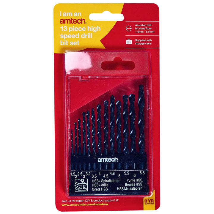 Amtech High Speed Drill Bit Set 13 Piece