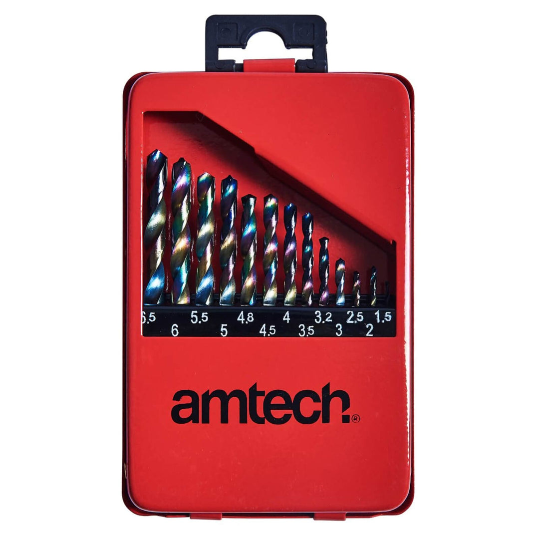 Amtech 13 Piece High Speed Steel Titanium Drill Bit Set