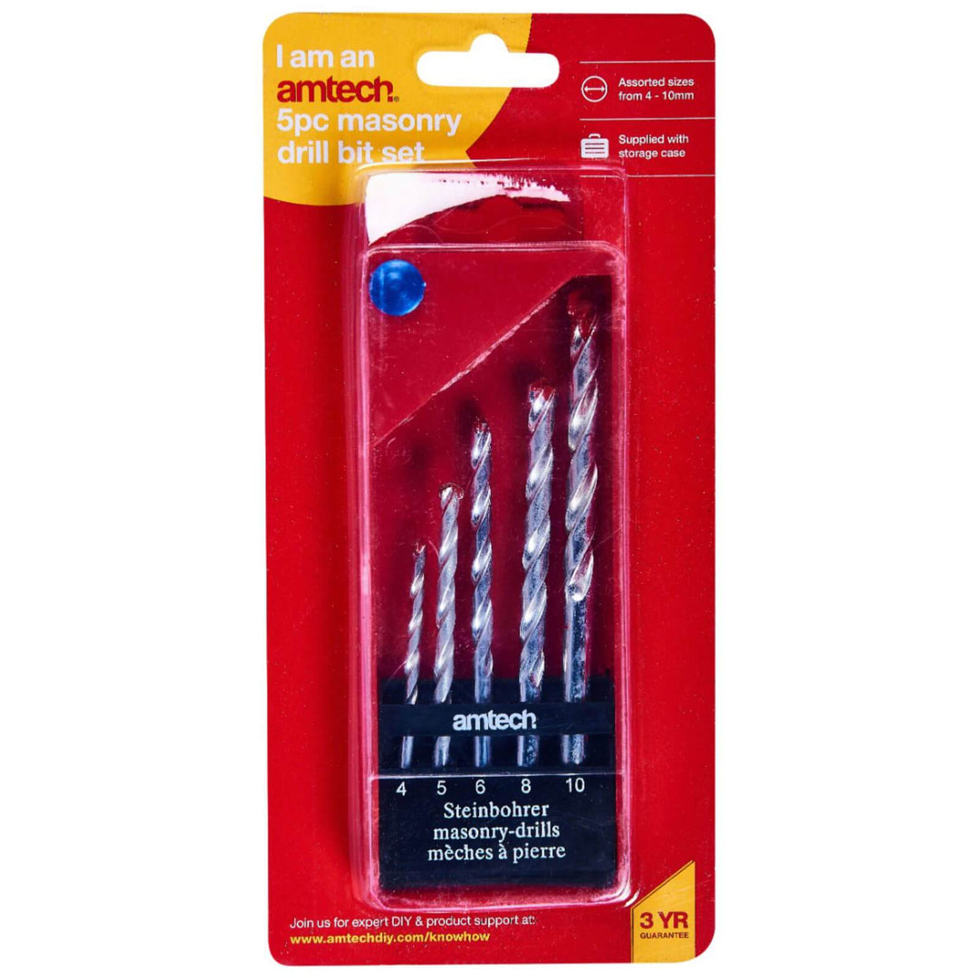 Amtech 5 Piece Masonry Drill Bit Set 4-10mm