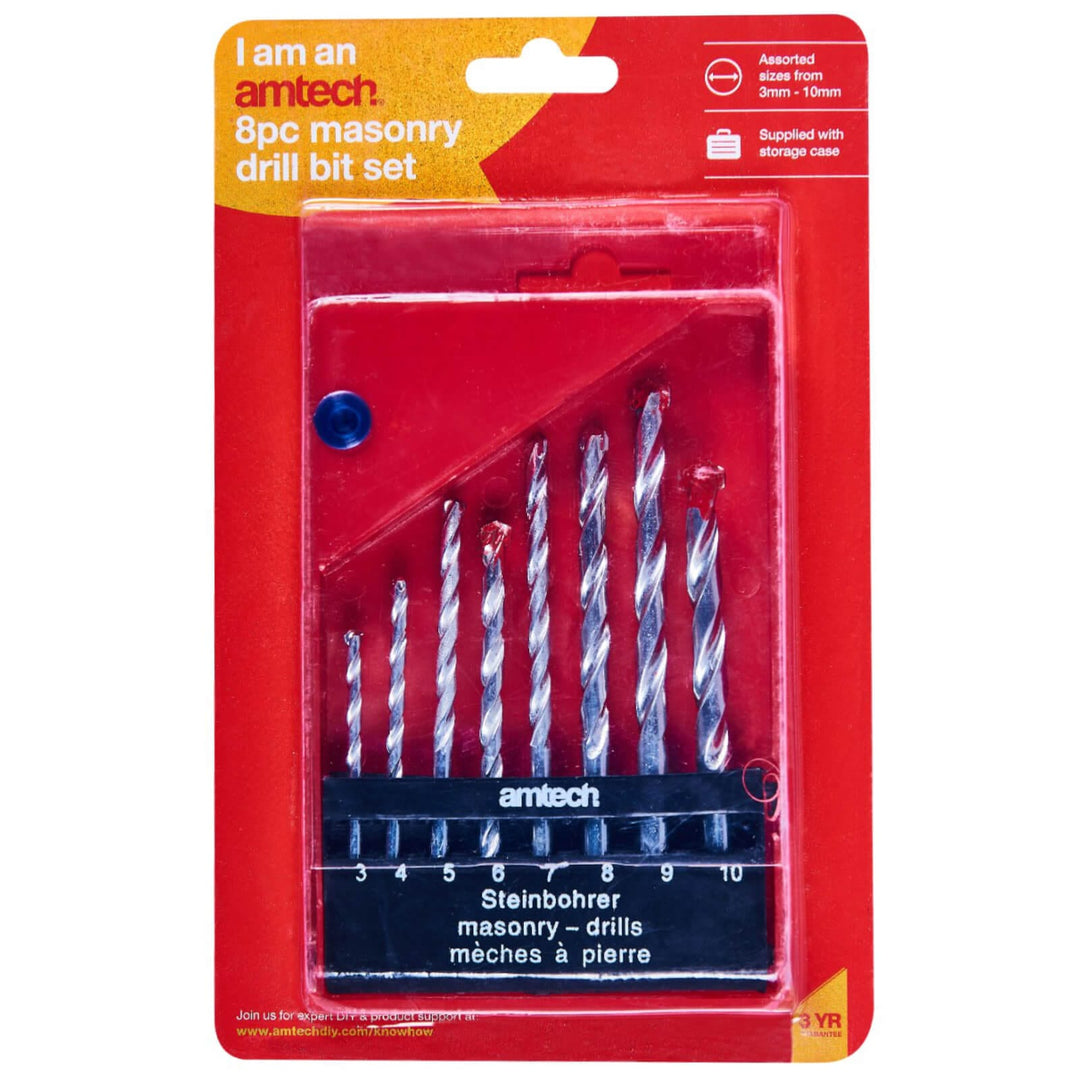 Amtech Masonry Drill Bit Set 8 Piece