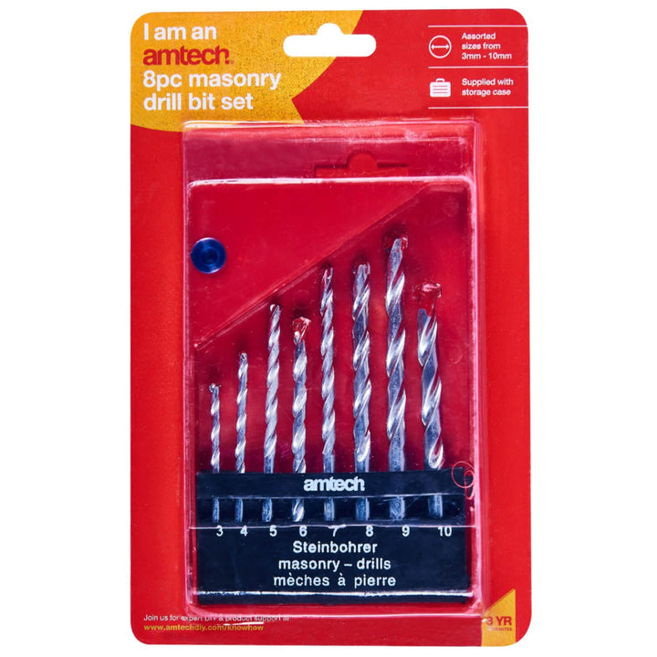 Amtech Masonry Drill Bit Set 8 Piece