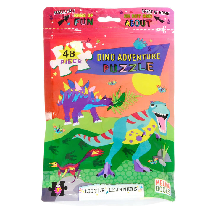 Kids Jigsaw Puzzle 48 Large Pieces Resealable Bag Home Travel Dino Adventure