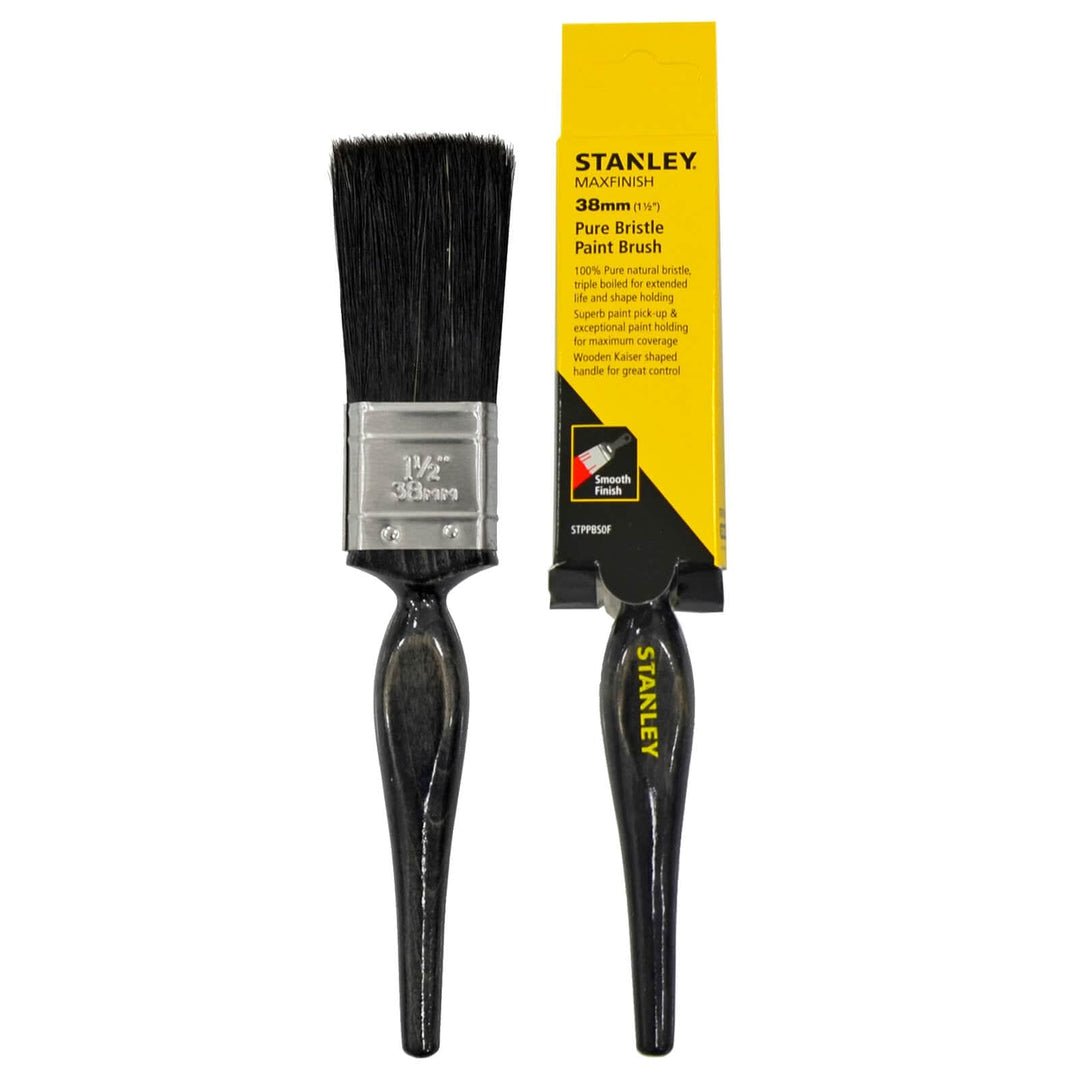 Stanley Max Finish Pure Natural Bristle Paint Brush Wood Handle