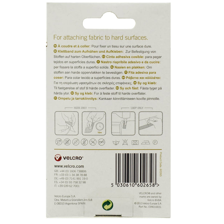 VELCRO® Brand Sew &amp; Stick Tape 20mm x 1m Rolls Cut To Size