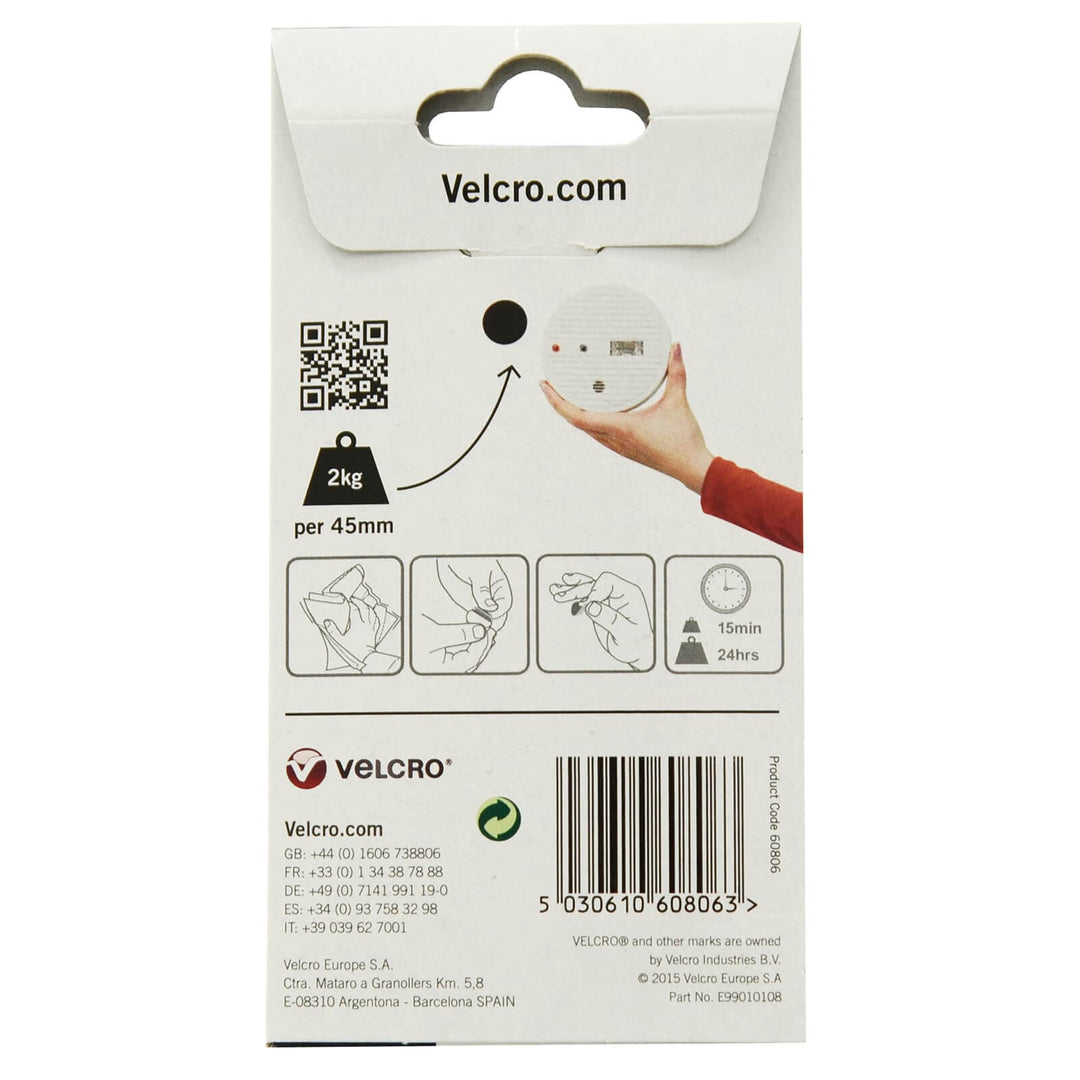 VELCRO® Brand Heavy Duty Stick On Large Coins 45mm 2 Sets