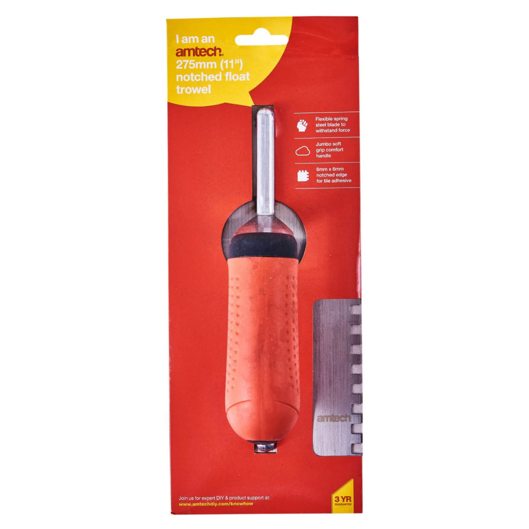 Amtech 11" Notched Float Trowel 6mm x 6mm