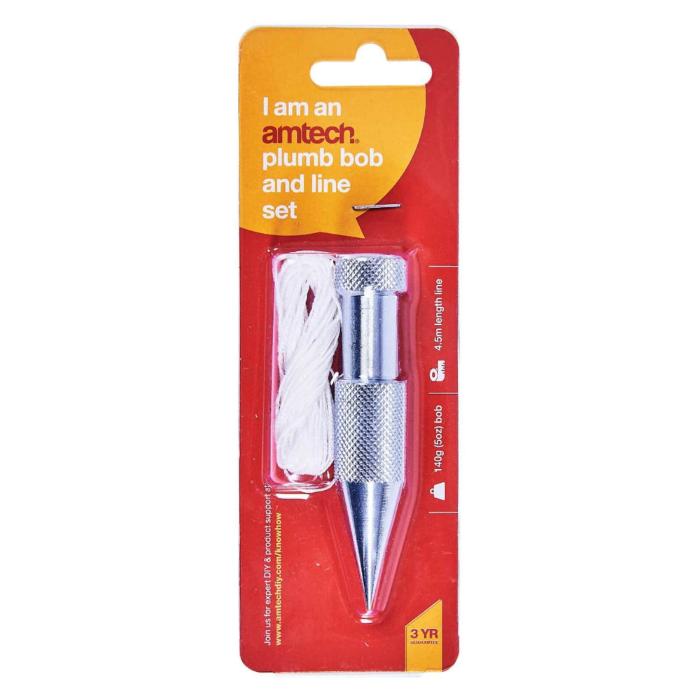 Amtech 5oz Steel Plumb Bob And Line Set 15ft