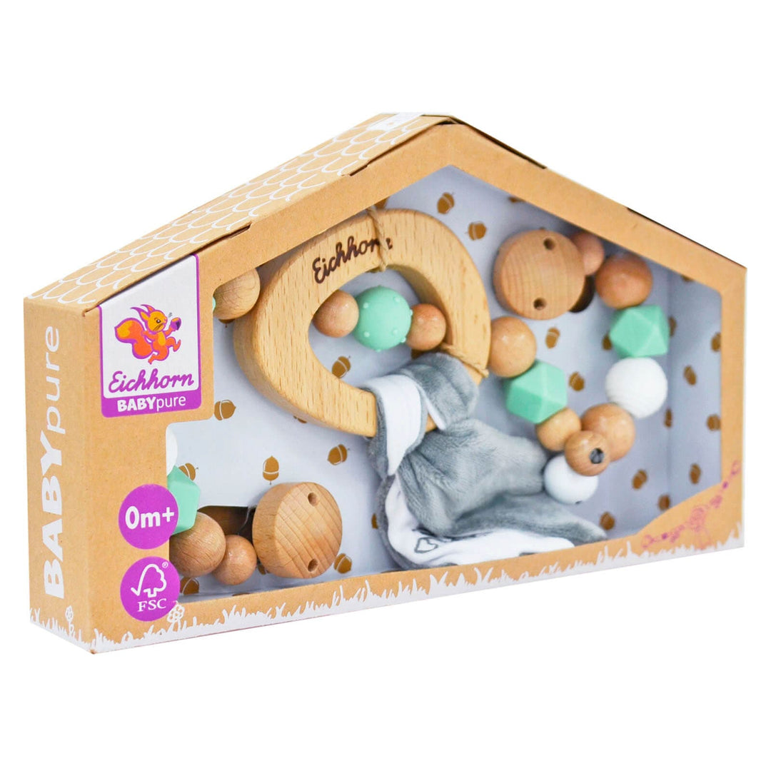 Eichhorn Baby Pure Pram Chain Clip On Beads Bells Wooden Toy