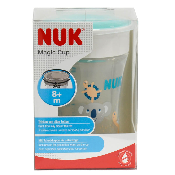 NUK Magic Cup 230ml Spillproof Lid Drinking Rim Air Vent Koala