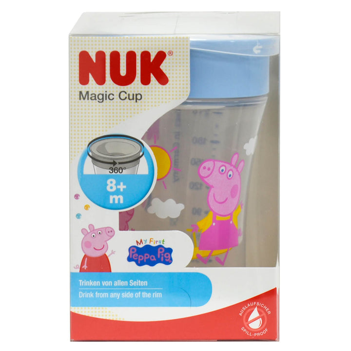 NUK Magic Cup 230ml Spillproof Lid Drinking Rim Air Vent Peppa Pig