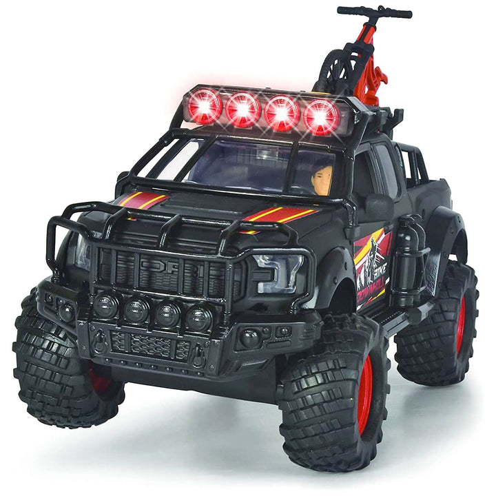 Dickie Toys Downhill Racing Set Ford Raptor Lights Sounds Bike