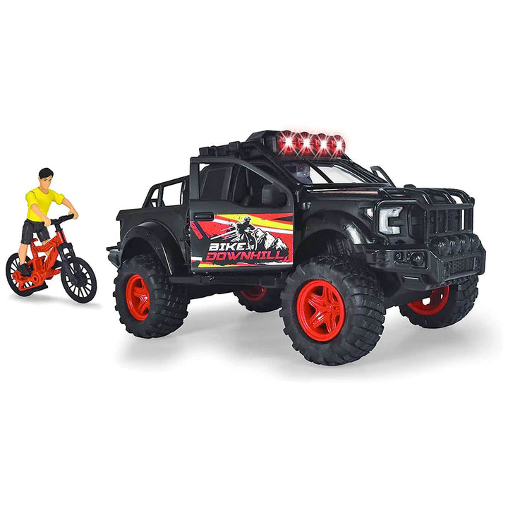 Dickie Toys Downhill Racing Set Ford Raptor Lights Sounds Bike