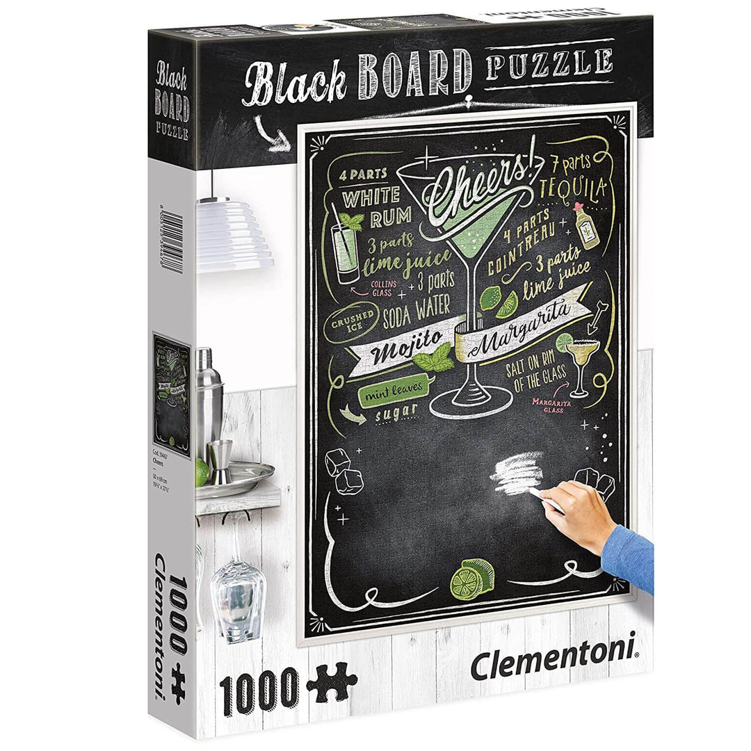 Chalk Blackboard Jigsaw Puzzle Cheers Cocktails 1000 Pieces