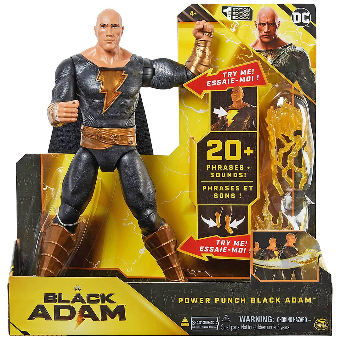 Power Punch Black Adam Action Figure 15+ Sound Effects 30cm