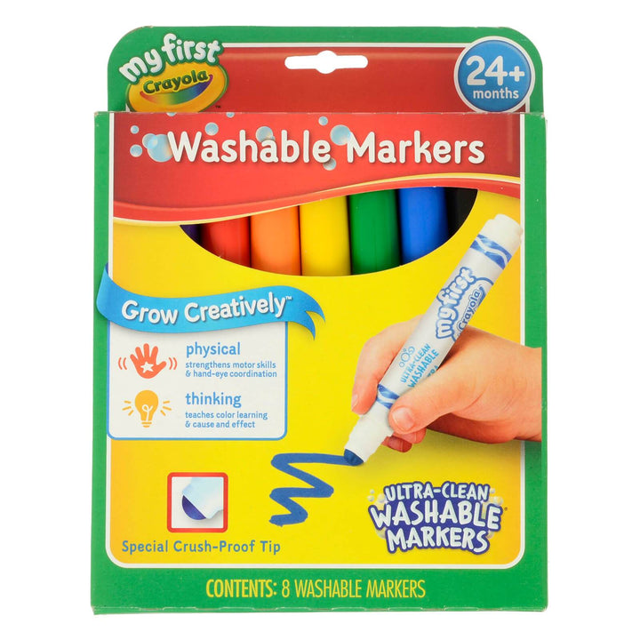 Crayola Ultra Clean Washable Markers Crush-Proof Tip 8 Pack