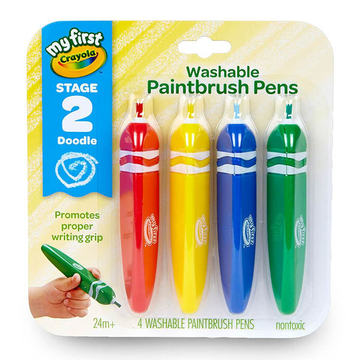 Crayola Washable Paintbrush Pens Tripod Grip 4 Pack