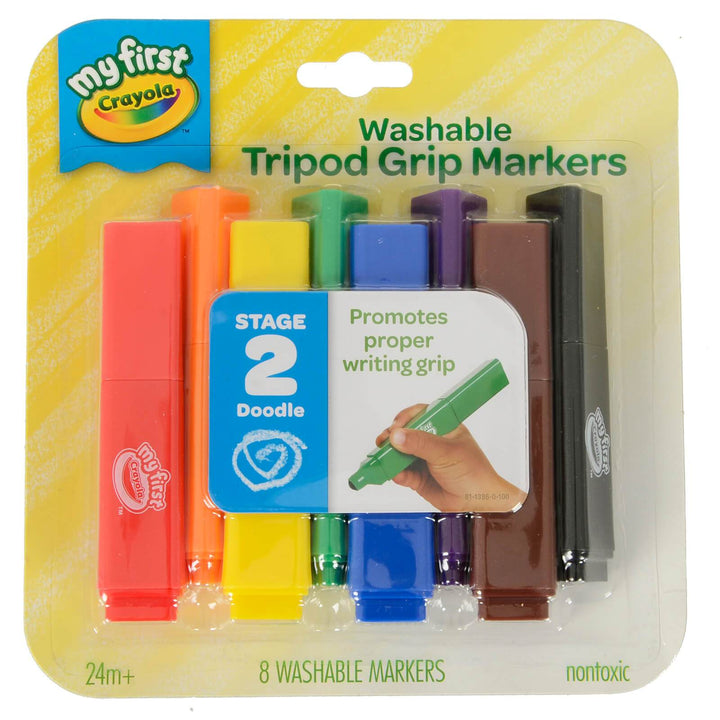 Crayola Tripod Grip Markers Washable Triangle Shape 8 Pack