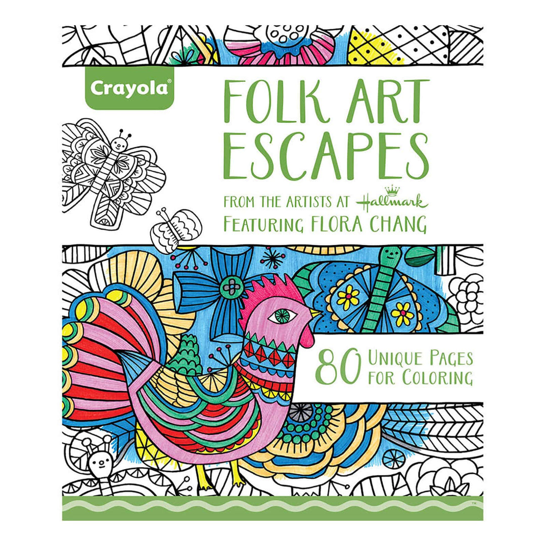 Crayola Folk Art Escapes Colouring Book Hallmark Artist 80 Pages