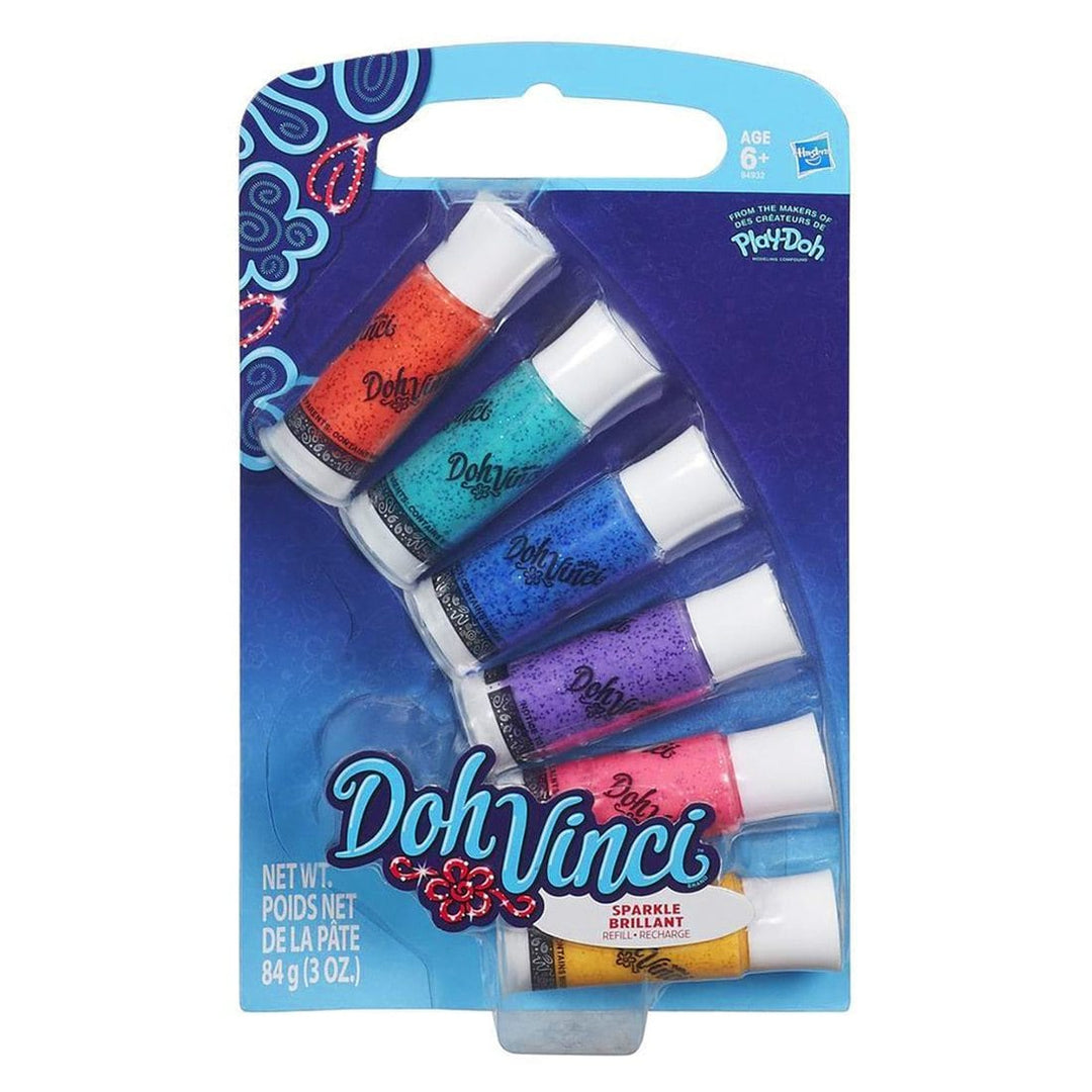 Pack of 6 Doh Vinci Deco Pop Glitter Colour Refills