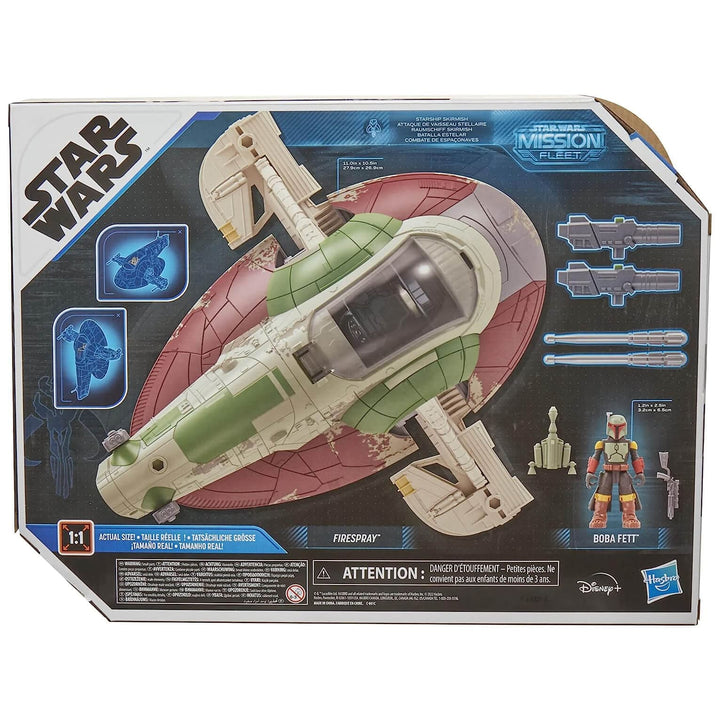 Star Wars Mission Fleet Firespray Starship Boba Fett Figure Set