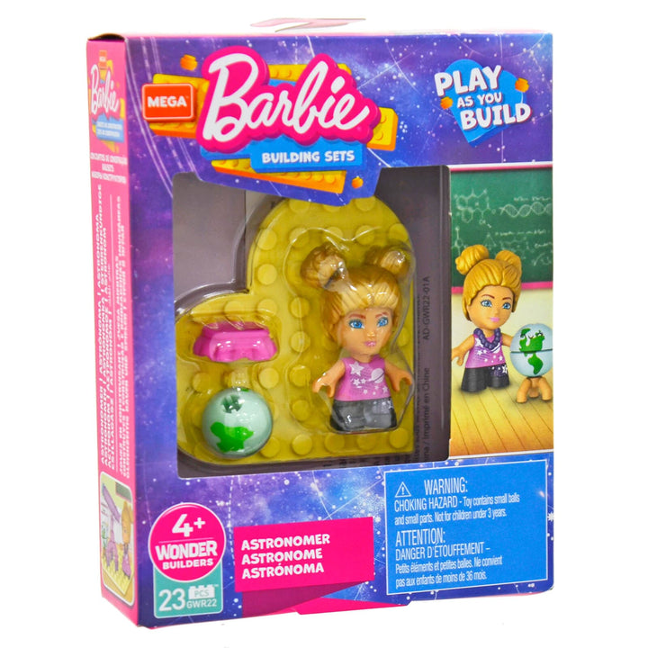 Barbie Mega Construx Micro Doll Building Set Heart Base Astronomer