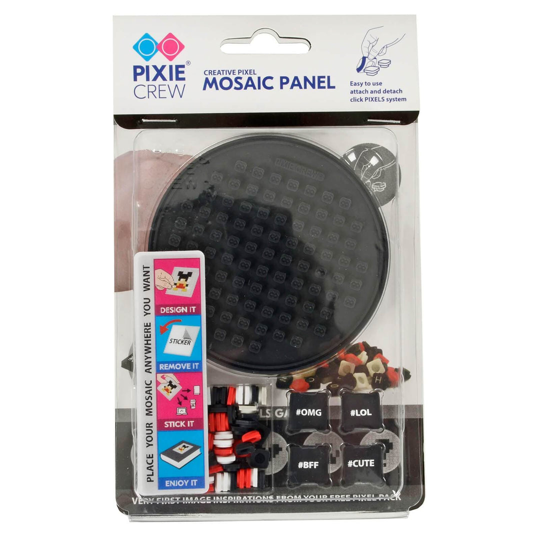 Pixie Crew Mosaic Panel Creative Design Pixels Sticky Back 8cm Black