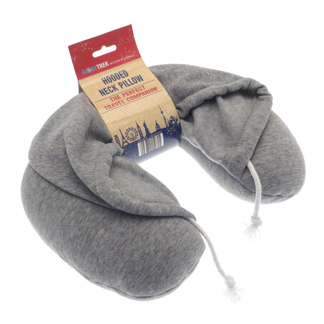 Hooded Neck Pillow Travel Cushion Plane Bus Holiday Grey