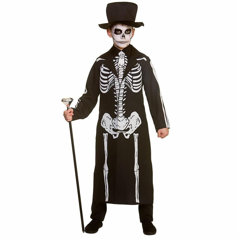 Childs Day of the Dead Skeleton Halloween Fancy Dress Costume M