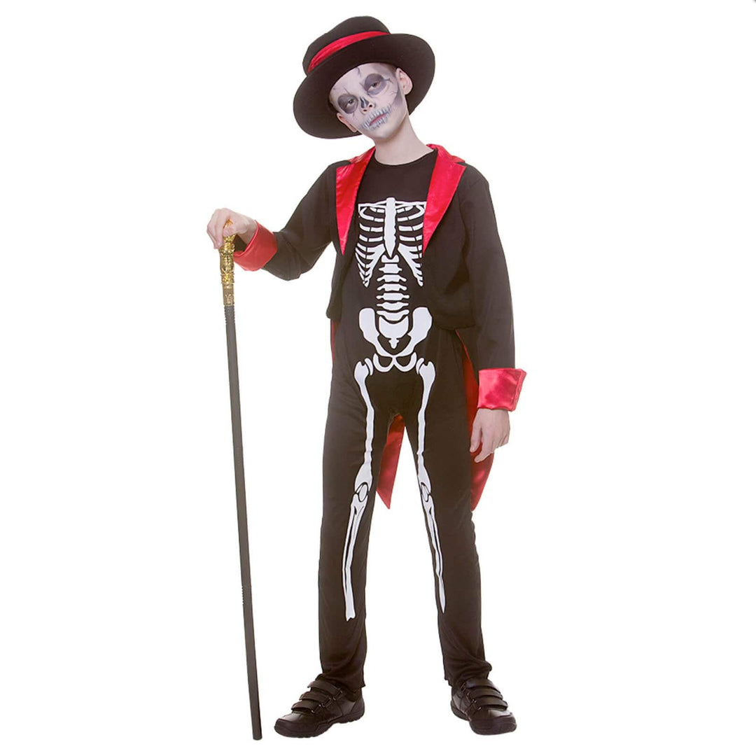 Mr Skelebones Boys Skeleton Costume Top Hat Tails Dancer