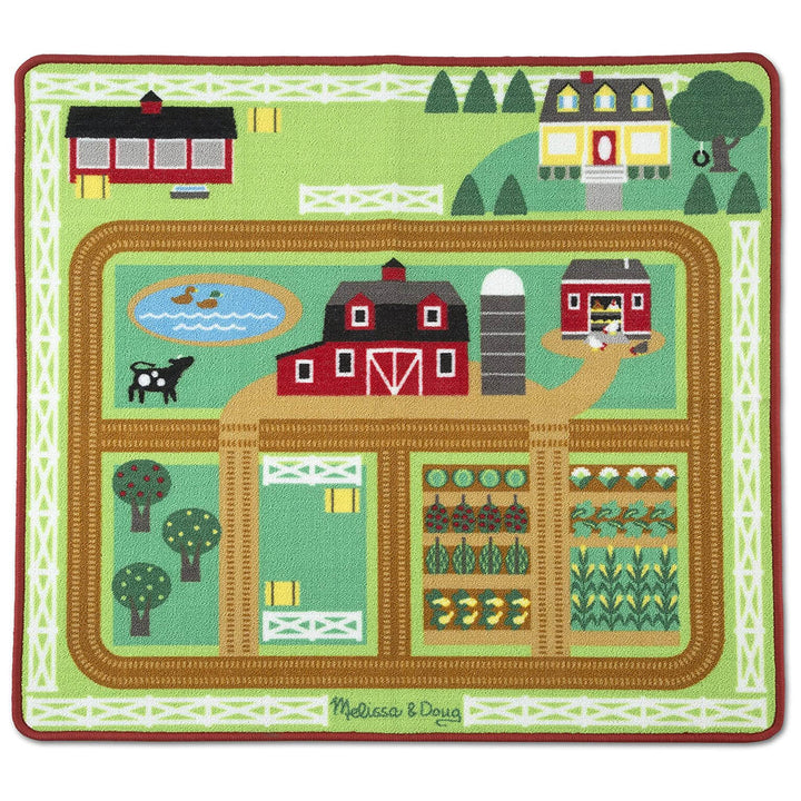 Melissa & Doug Large Activity Rug Play Mat With Accessories 100cm Farm