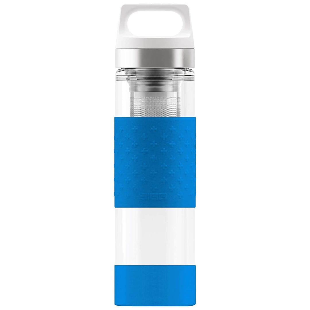 SIGG Hot & Cold Glass Insulated Bottle Thermos Flask Blue 400ml