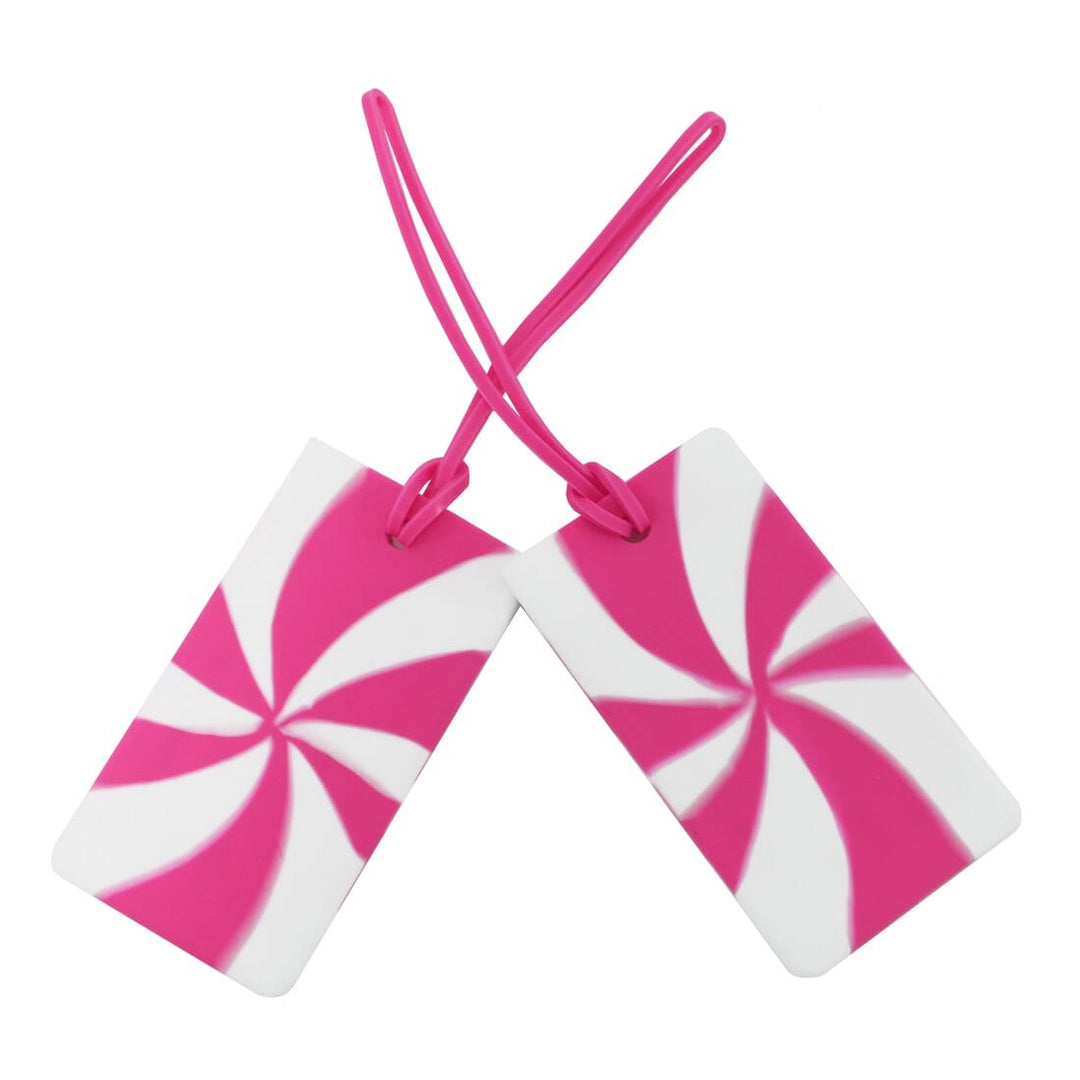 2 Pack Travel Smart Luggage Tags Tie-Dye Design Flexible Pink