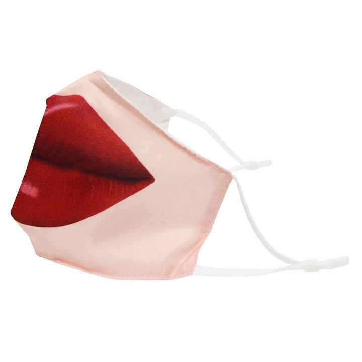 Adults Cotton Lined Face Mask Printed Adjustable Reusable Lips