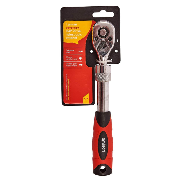 Amtech Telescopic Heavy Duty Ratchet Handle 1/4" 3/8"
