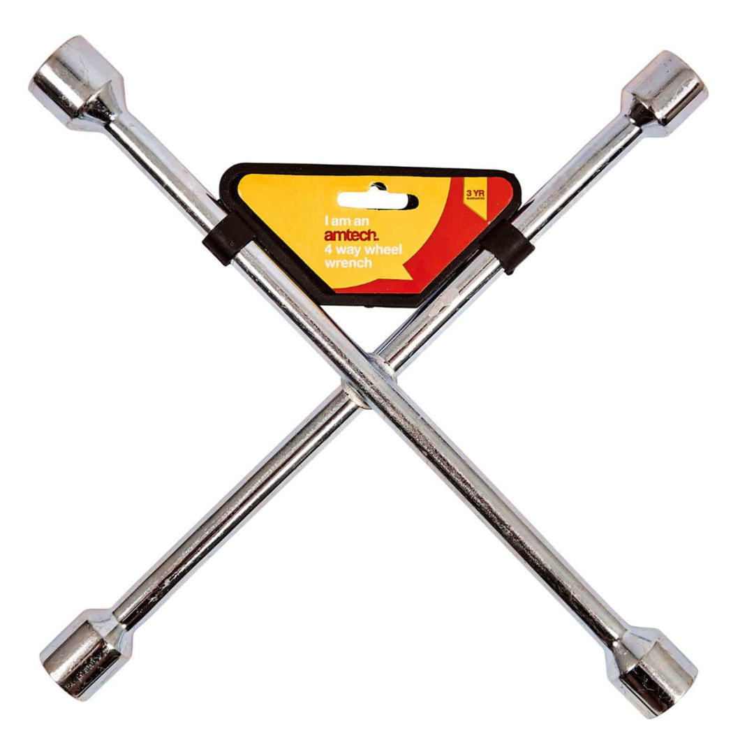 Amtech 4 Way Steel Wheel Wrench