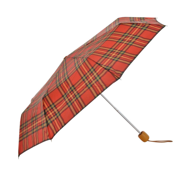 Drizzles Classic Tartan Supermini Umbrella Manual Brolly Red