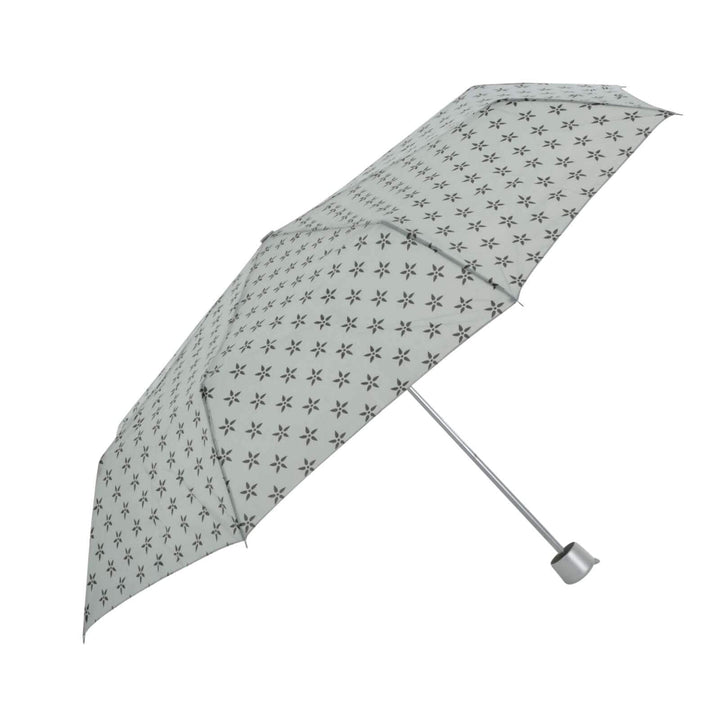 Drizzles Monochrome Supermini Umbrella Manual Brolly Silver Flowers