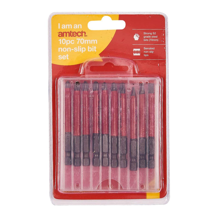 Amtech 10 Piece Non Slip Bit Set 50mm/70mm