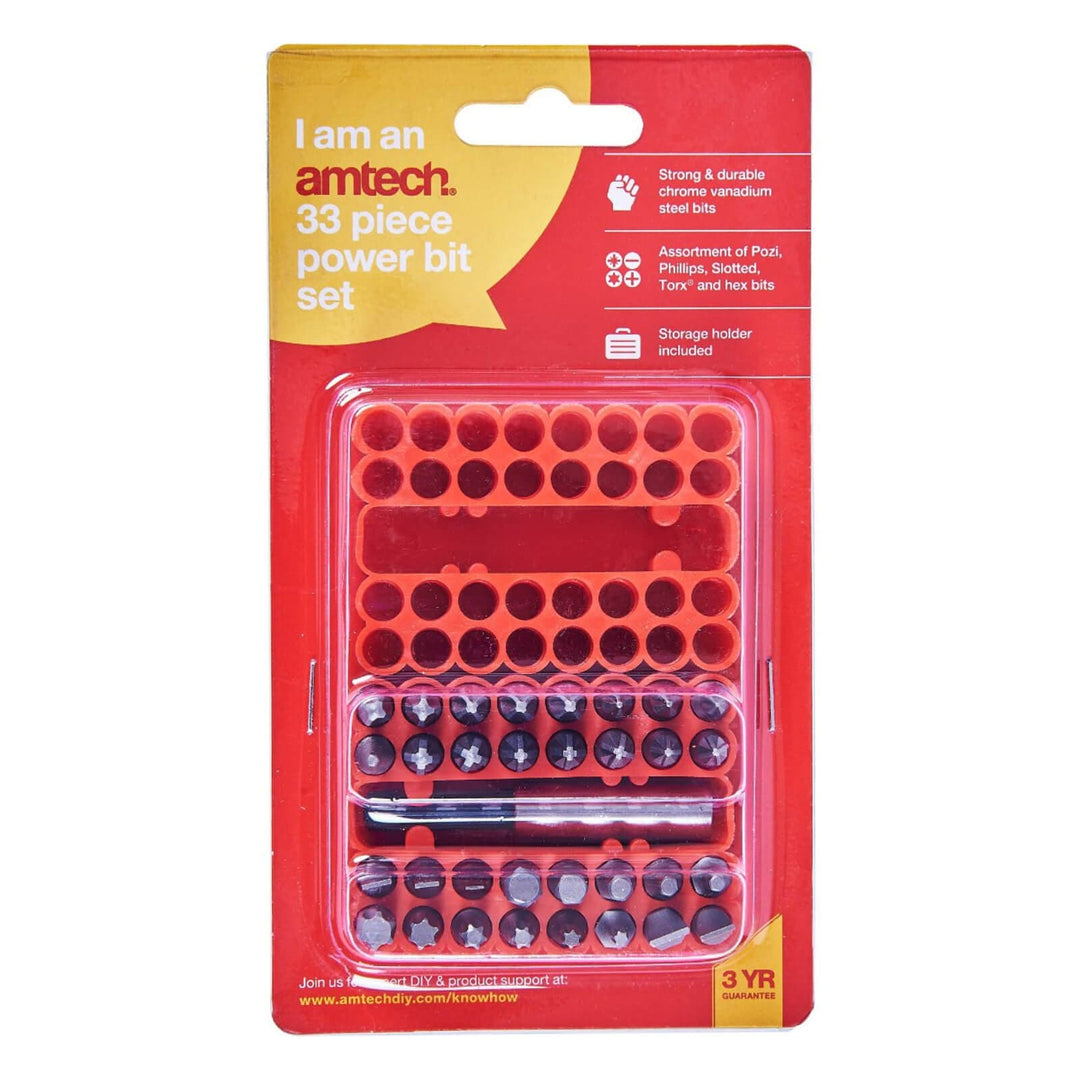 Amtech 33 Piece Power Bit Set Chrome