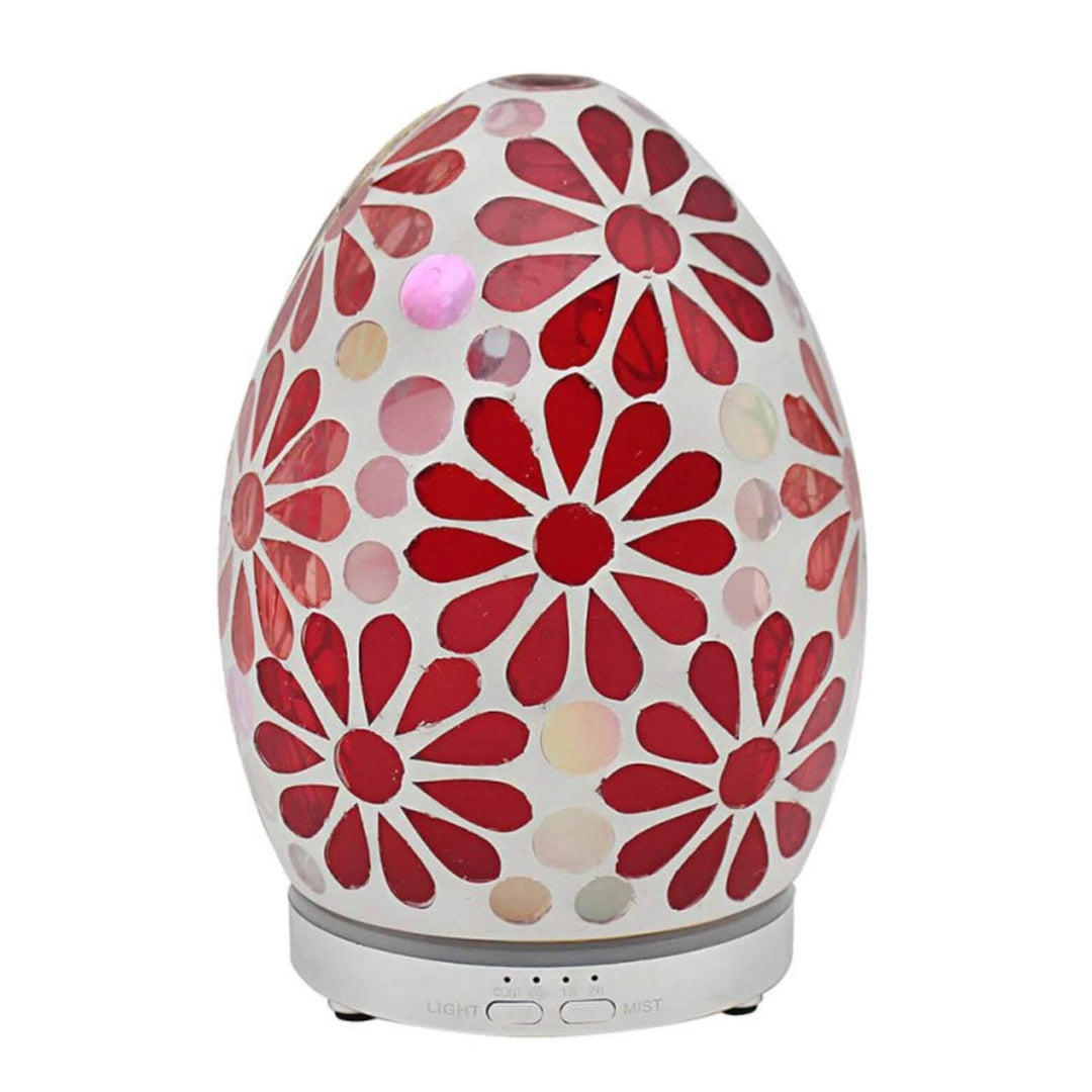 Aroma Humidifier Flower Mosaic Egg Colour Change LED Light 16cm