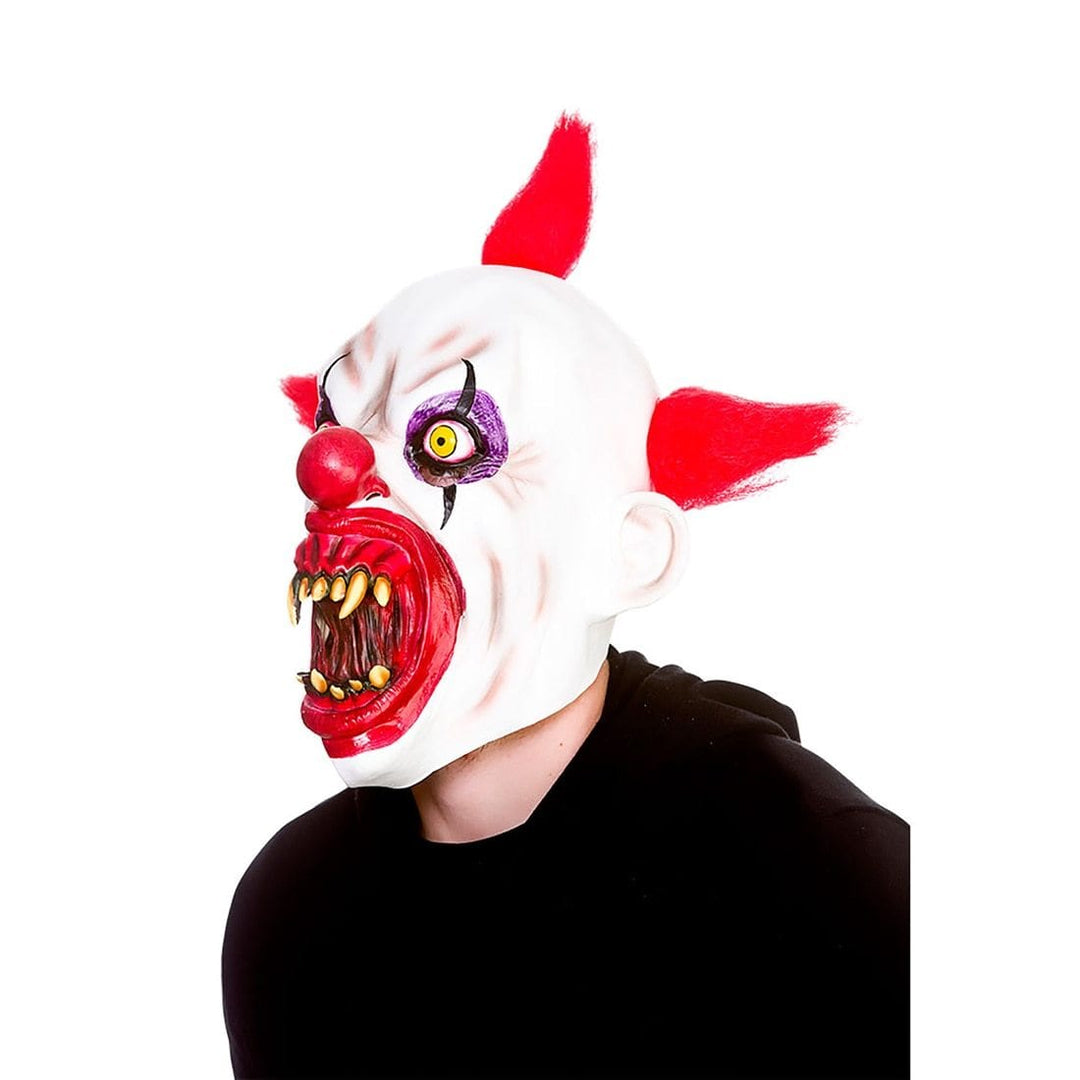 Cannibal Clown Latex Mask Blood Mouth Red Hair Adults Halloween