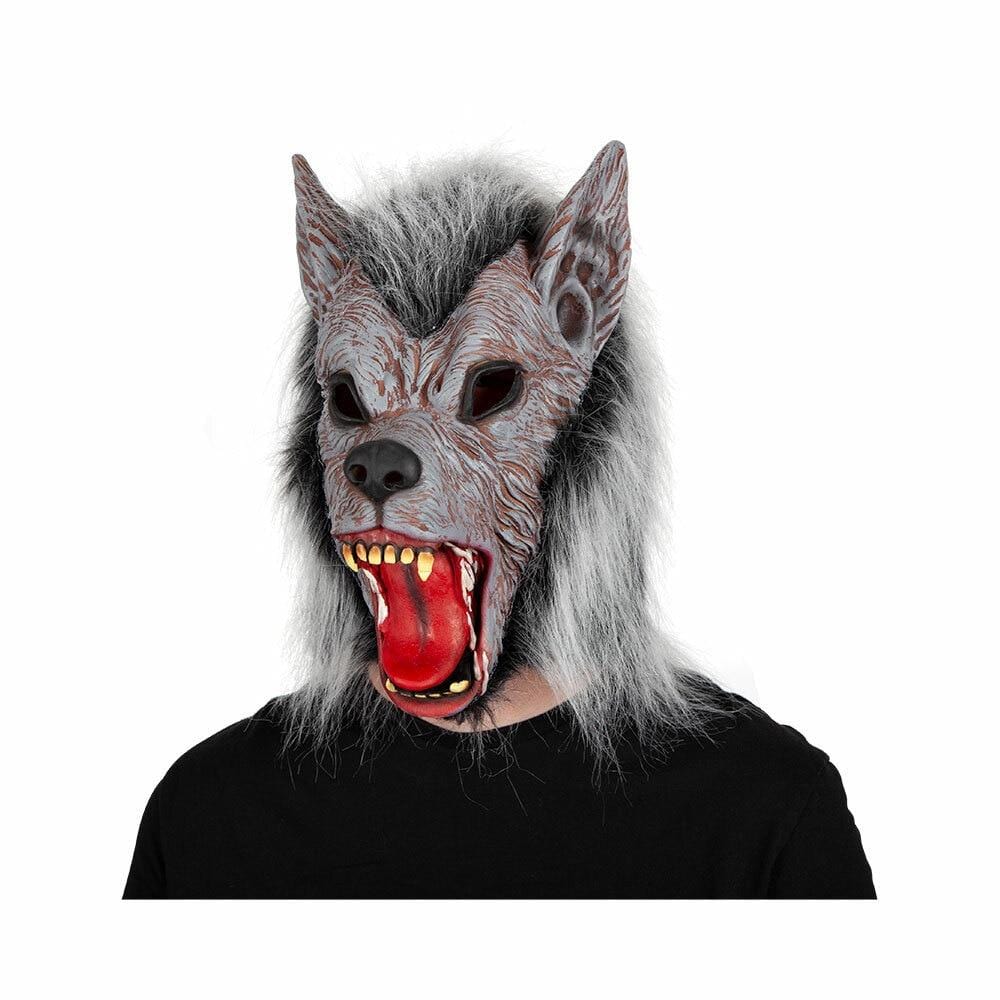 Werewolf Mask Adults Halloween Fancy Dress Grey Hair Animal