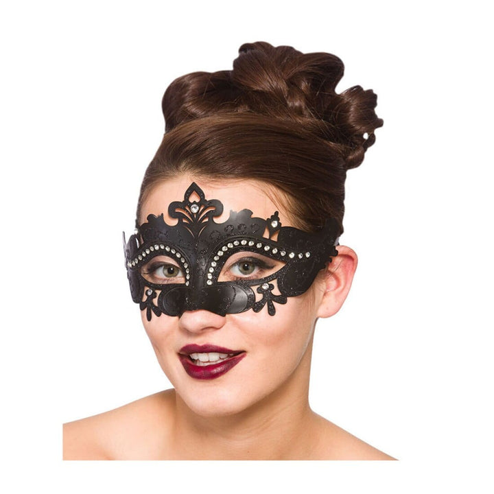 Demonte Eye Mask Masquerade Ball Prom Party Fancy Dress Black