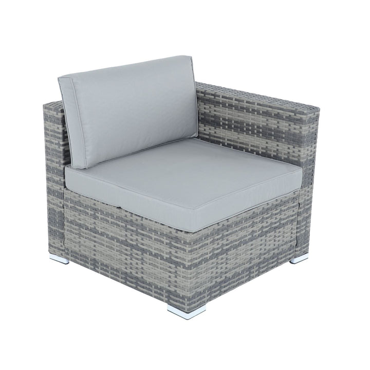 Azuma Monaco 4 Pc Grey Rattan Garden Sofa Set Ottoman Seat