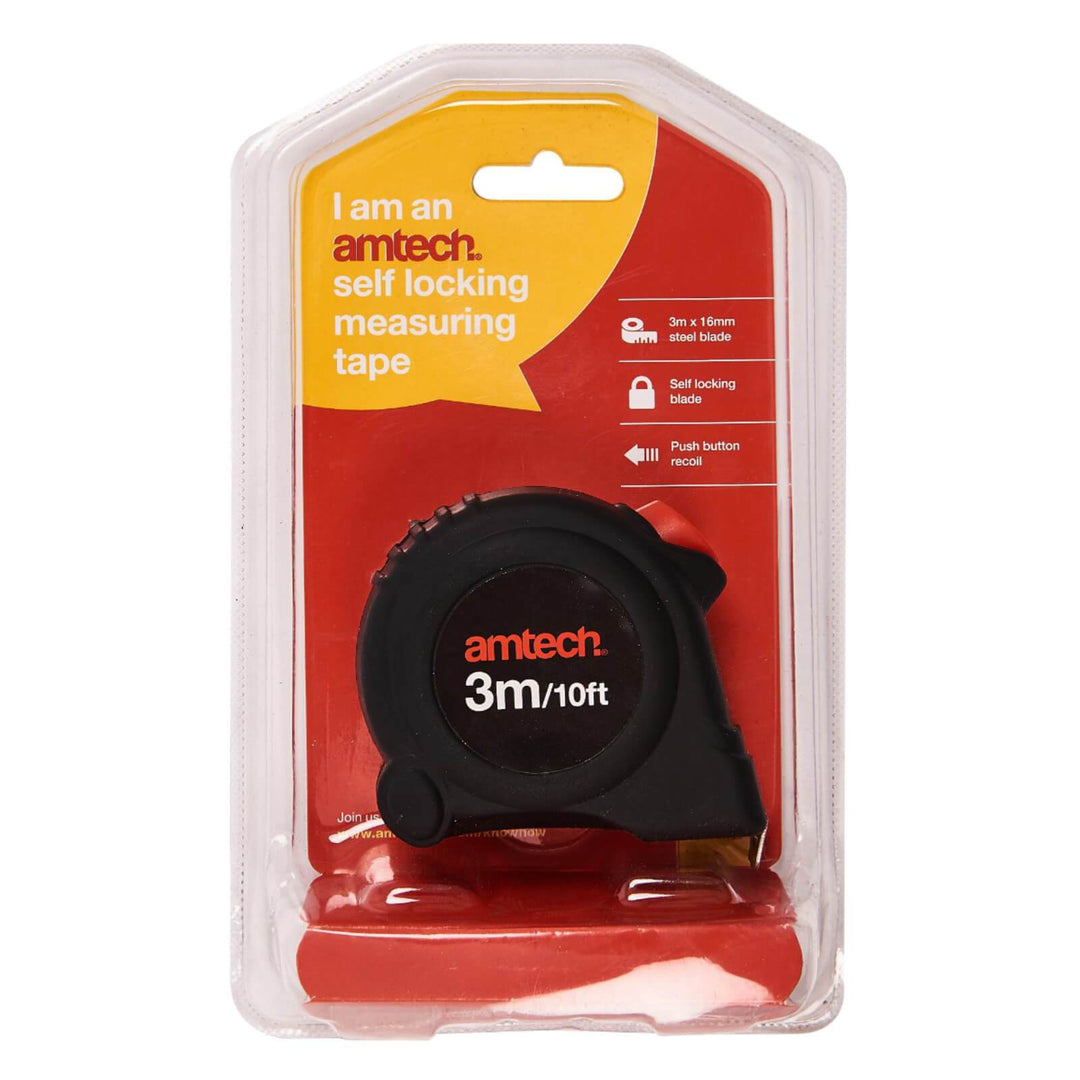 Amtech Self Locking Measuring Tape 3m/5m With Belt Clip