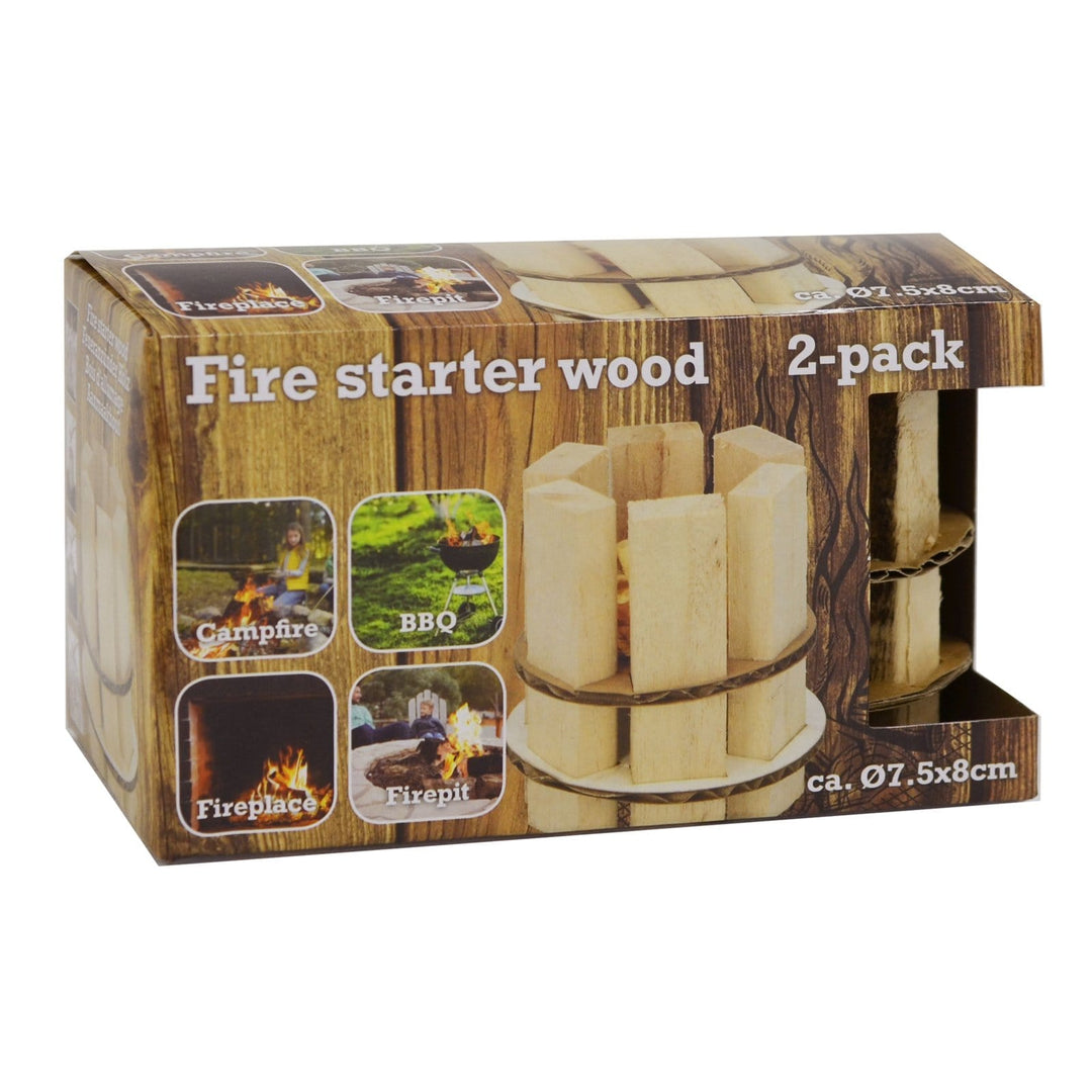 Twin Pack Fire Wood Starter Lighter Kindling BBQ Firepit