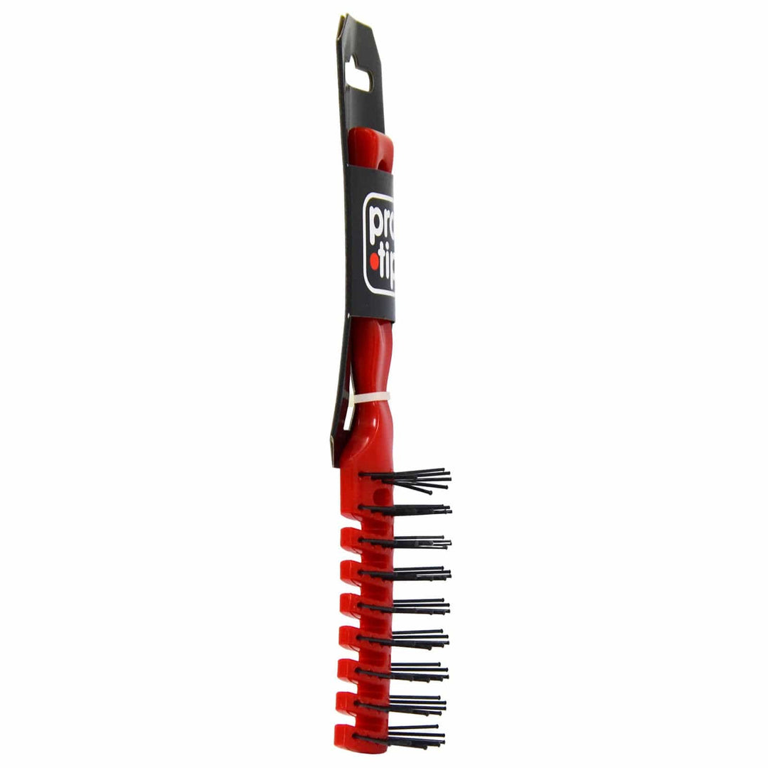 Pro Tip Vented Hair Brush Quick Blow Dry Red Handle 9 Rows 19cm