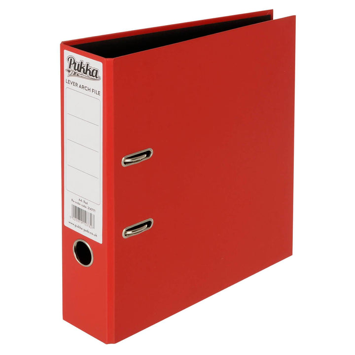 Pukka Lever Arch File A4 Paper 2 Ring Locking Home Office School Red