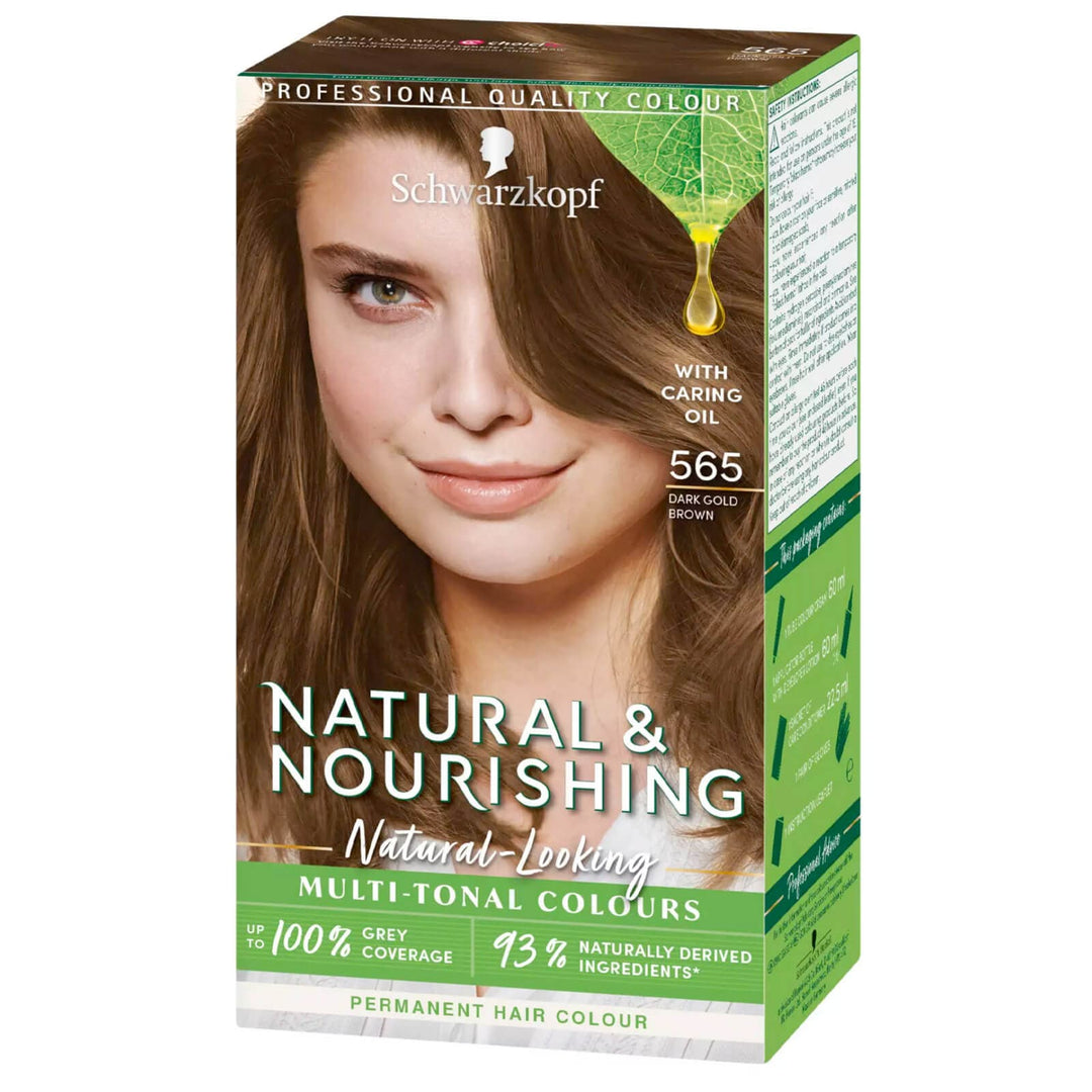 Schwarzkopf Natural & Nourishing Permanent Vegan Hair Dye 565 - Dark Gold Brown