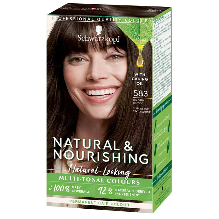 Schwarzkopf Natural & Nourishing Permanent Vegan Hair Dye 583 - Icy Dark Brown